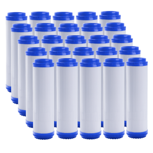 GAC Granular Activated Carbon Water Filter Cartridges 10" x 2.5" (25 PCS) | خراطيش فلتر المياه بالكربون النشط الحبيبي GAC مقاس 10 × 2.5 بوصة (25 قطعة)