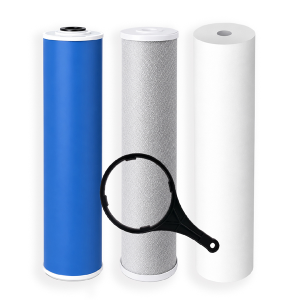 Jumbo Water Filter Cartridge Set 20" x 4.5" (PP + CTO + GAC) with Filter Housing Spanner | طقم خراطيش فلتر المياه جامبو 20 × 4.5 بوصة (PP + CTO + GAC) مع مفتاح فك وتركيب الفلتر